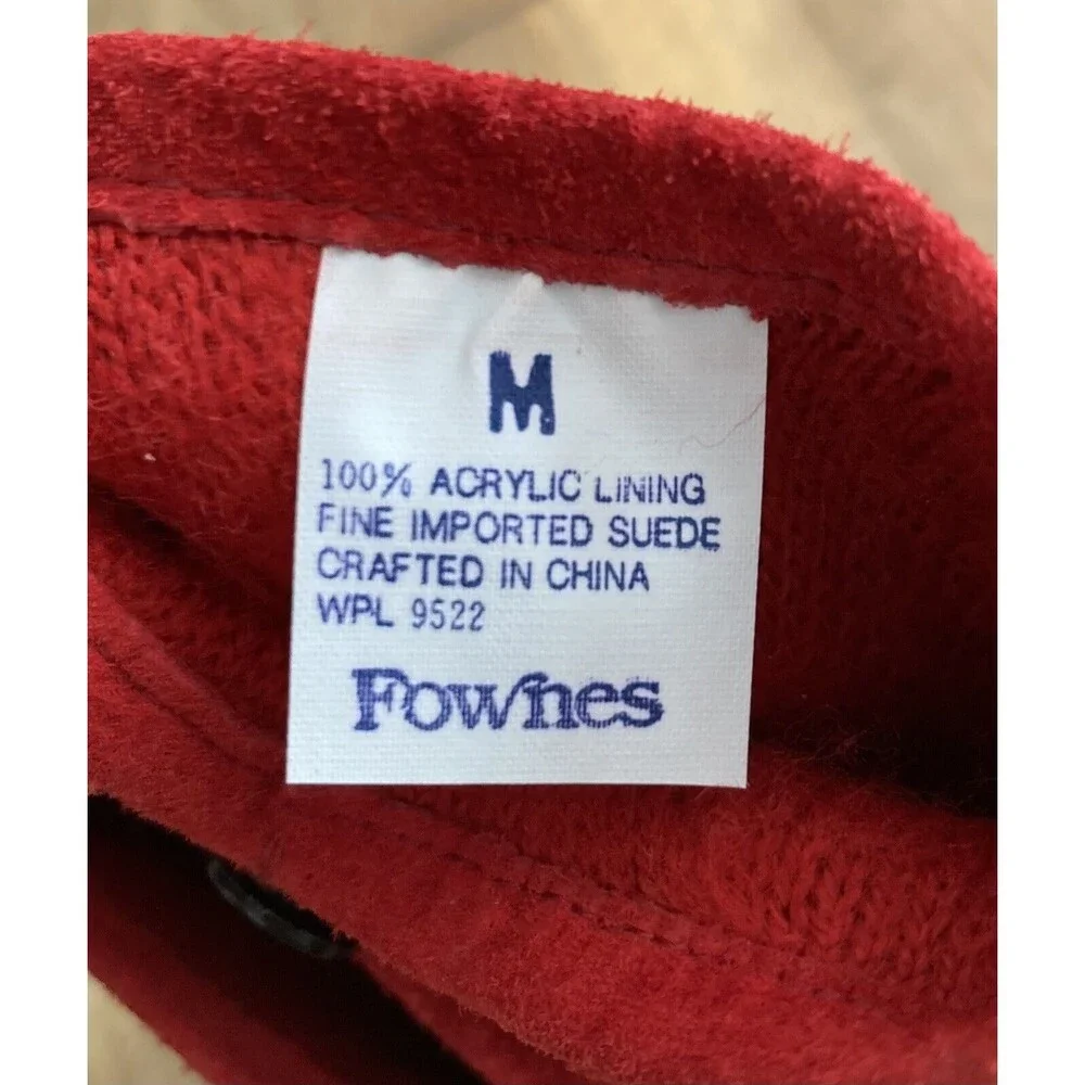 NEW Fownes Suede Leather Gloves MEDIUM Red Women’s